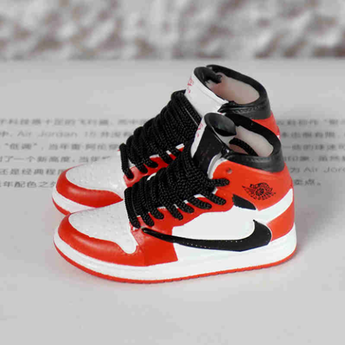 신발 미니어쳐 Nike Air Jordan 1 AJ1 Travis Scott Mid red undertick MT-0058